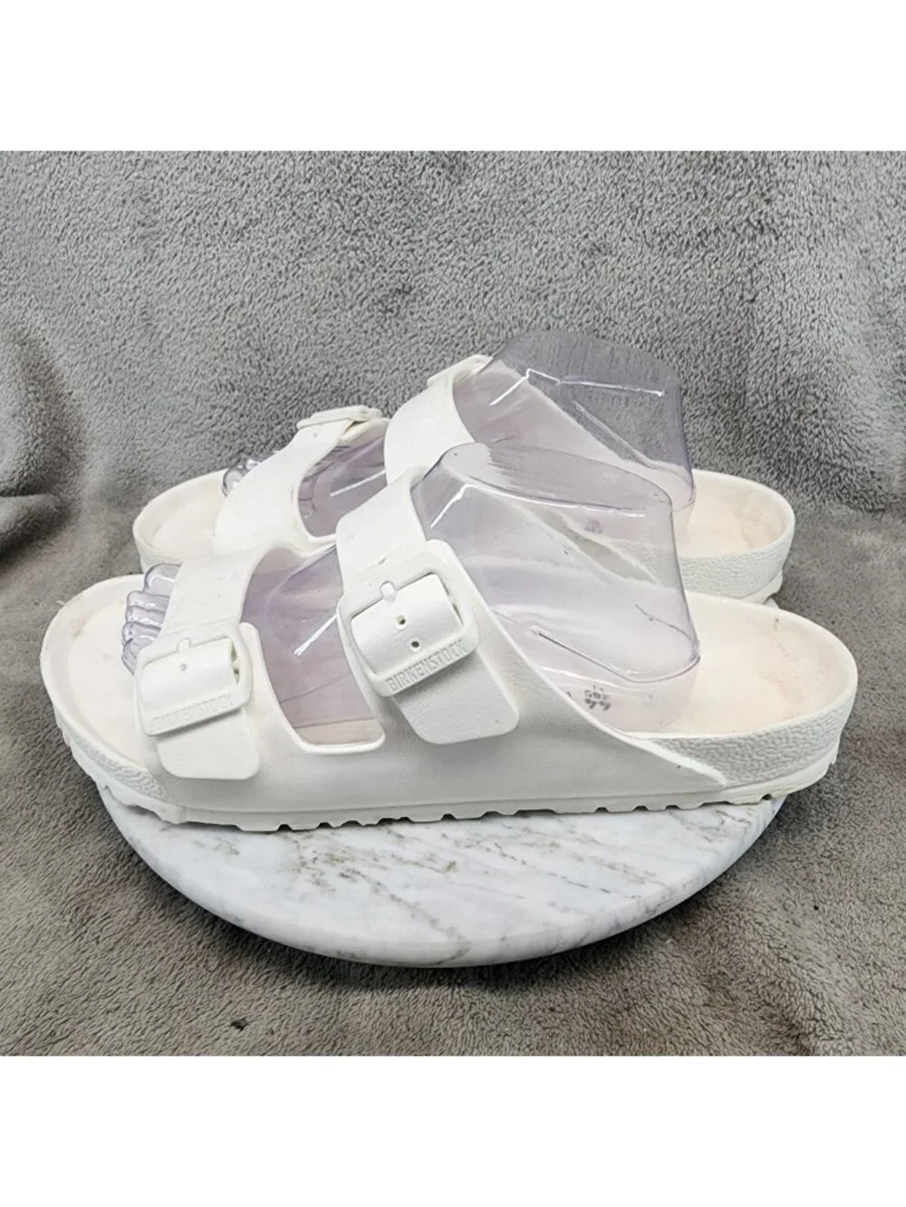 Birkenstock Shoes Mens EU 44 US 11-11.5 Arizona Essential White Sandals *Read*